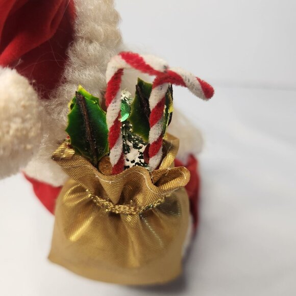 Vintage Santa Claus Figurine with Gold Sack & Candy Canes 7" H - Picture 6 of 8